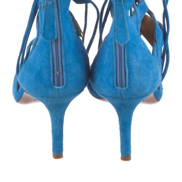 Last chance! Aquazzura blue belgravia heels 6.5 36.5 - Picture 4 of 6